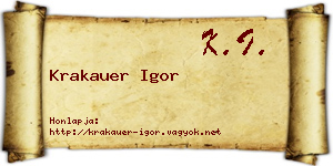 Krakauer Igor névjegykártya